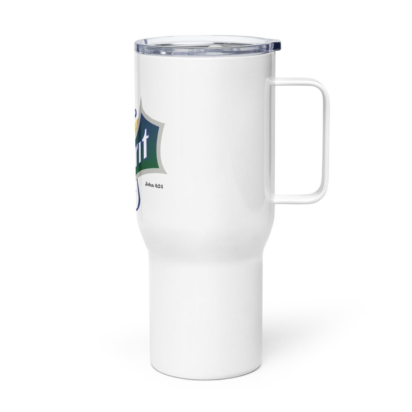Travel mug with a handle