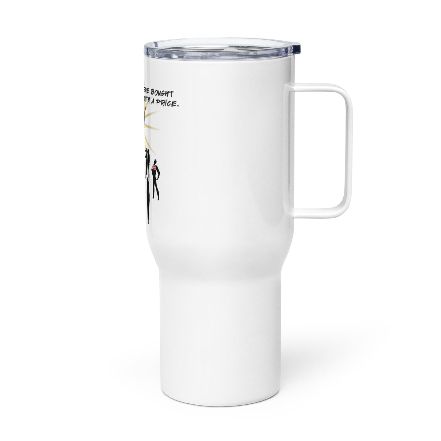 Travel mug with a handle