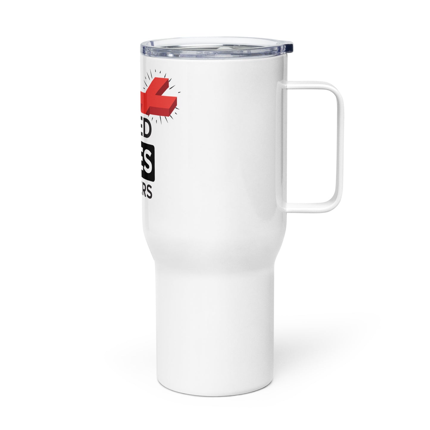Travel mug with a handle