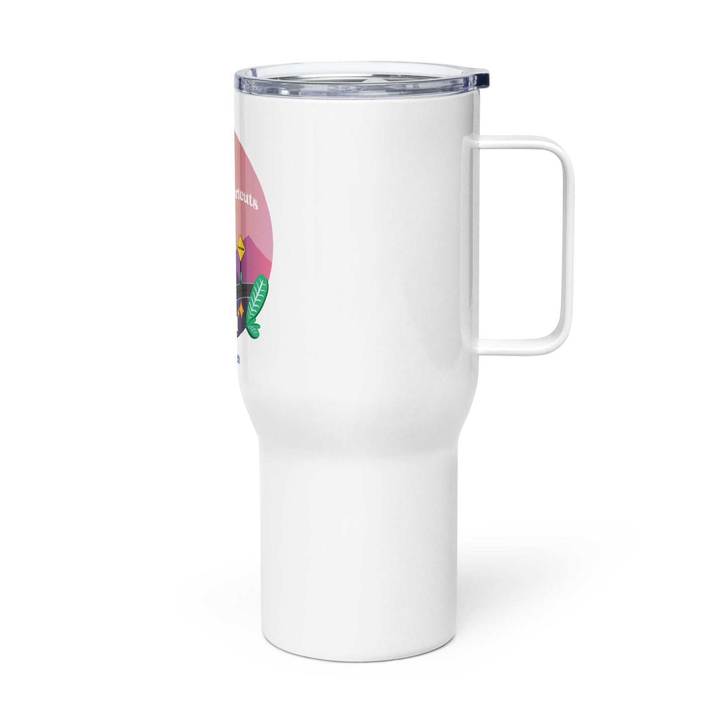 Travel mug with a handle