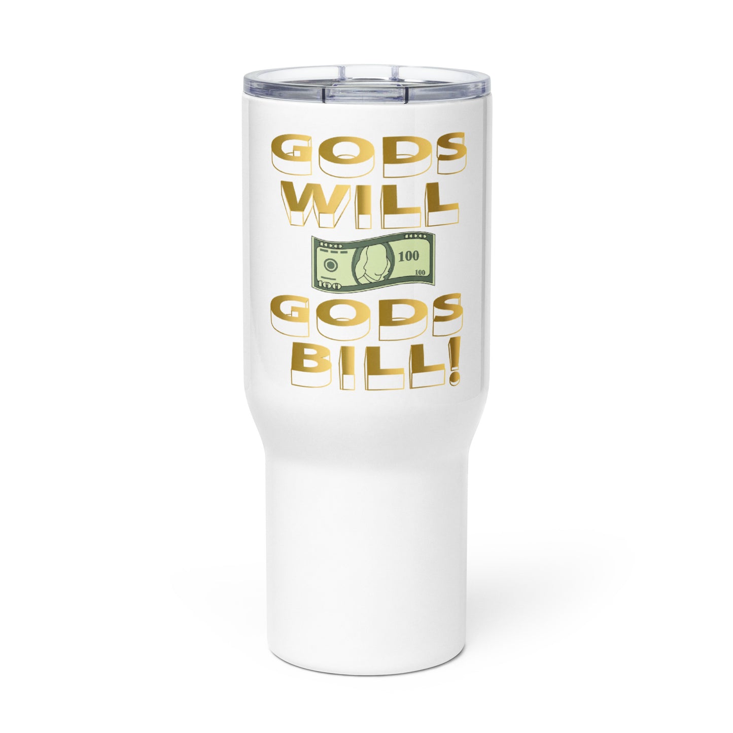 Travel mug with a handle