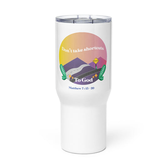 Travel mug with a handle