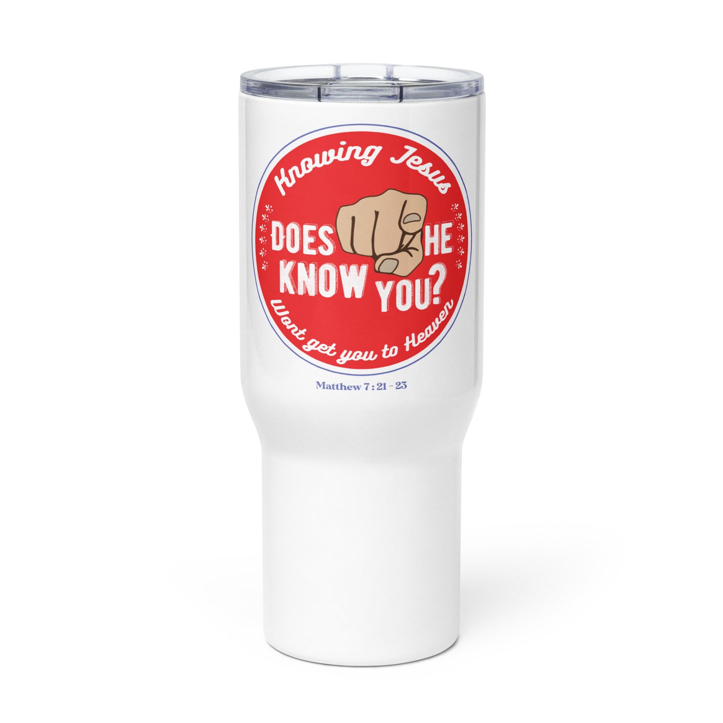 Travel mug with a handle