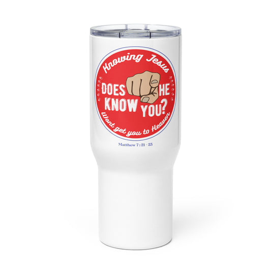 Travel mug with a handle