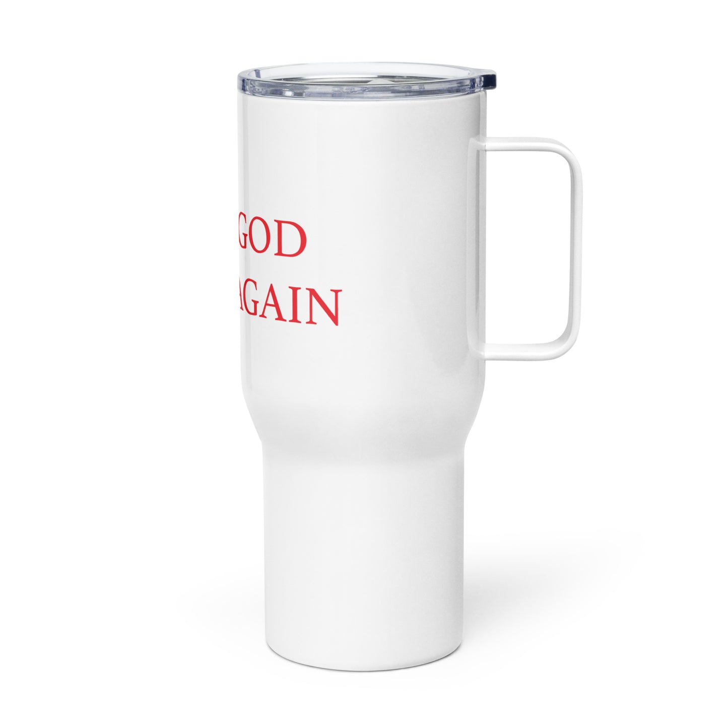 Travel mug with a handle