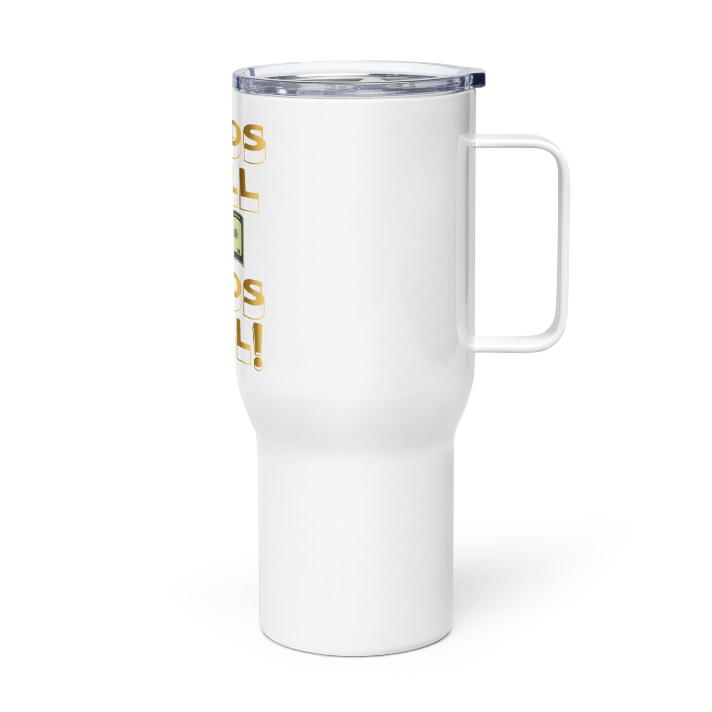 Travel mug with a handle