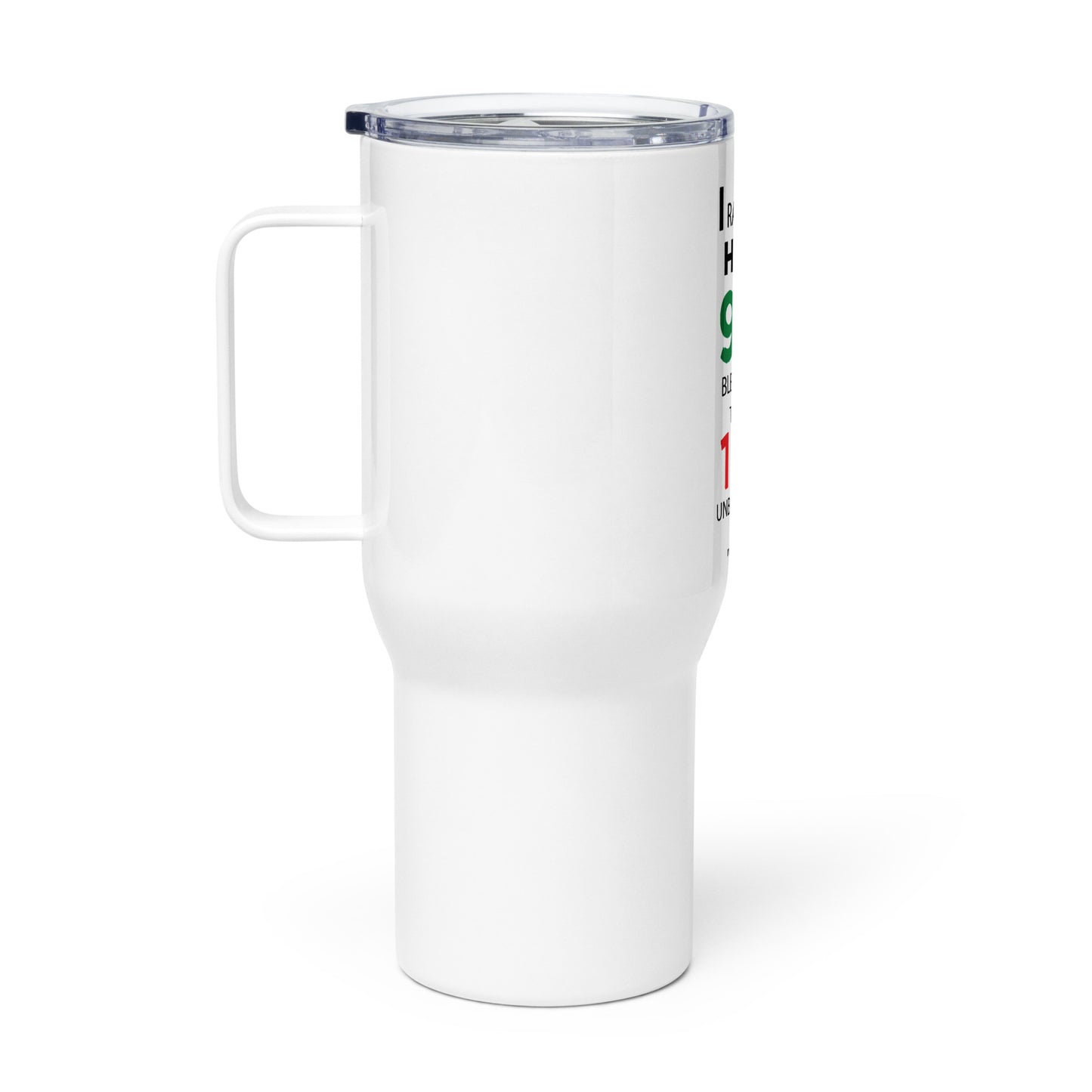 Travel mug with a handle