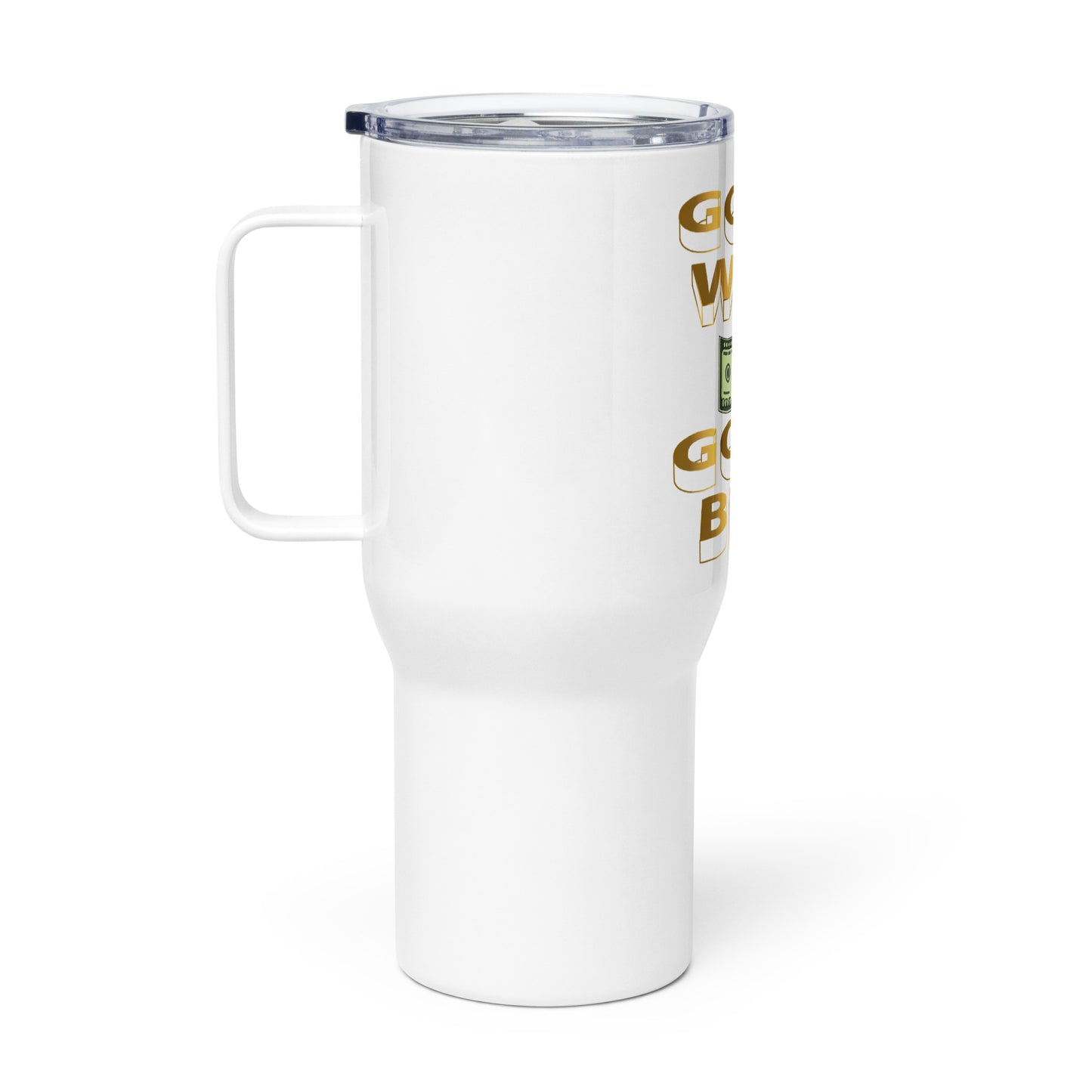 Travel mug with a handle