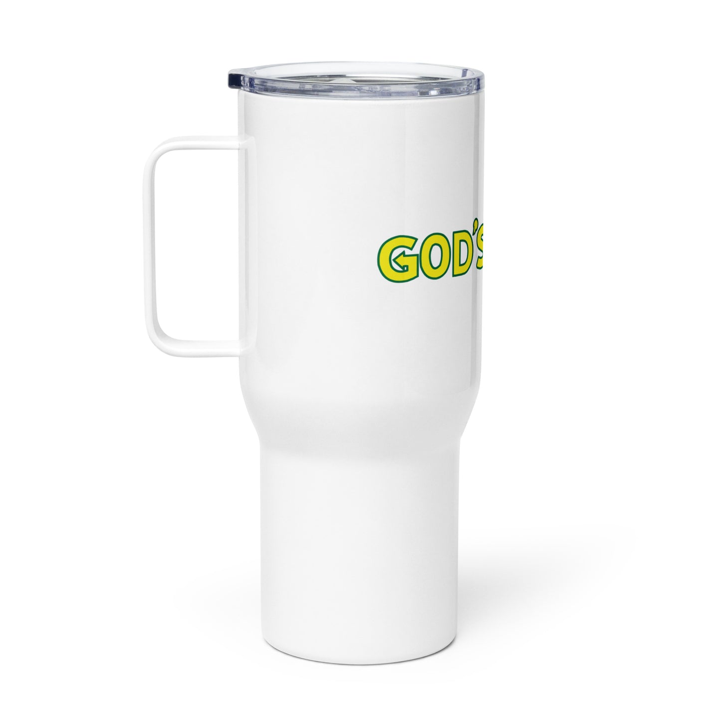 Travel mug with a handle