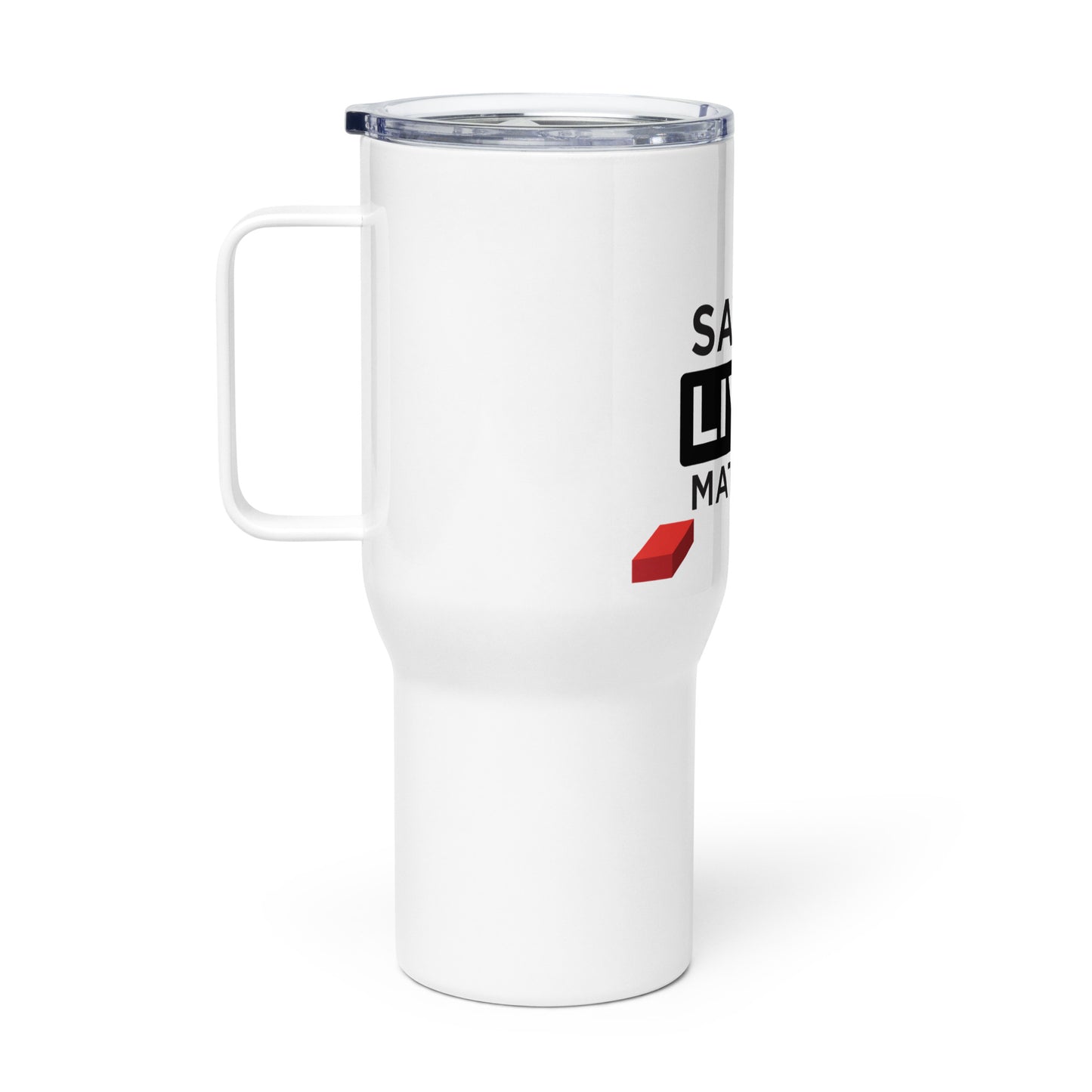 Travel mug with a handle